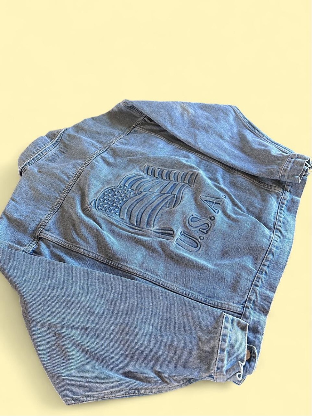 Vintage Monroe & Main Western Americana Denim Jacket USA Flag Women’s Size L